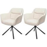 MCW Esszimmerstuhl MCW-K33, Küchenstuhl Stuhl, drehbar Auto-Position, Stoff MVG ~ Kunstleder, creme