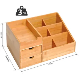 Homcom Aufbewahrungsbox 33 x 20,5 x 15,5 cm 2-tlg. natur
