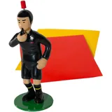 TIPP-KICK Schiri I Original Schiedsrichter + gelbe & rote Karte für Groß & Klein ab 5 Jahren I Spielspaß mit der Fußball-Figur Spiel I Zubehör I Trikot Schwarz