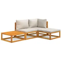 vidaXL Garten-Lounge-Set 4-tlg. braun