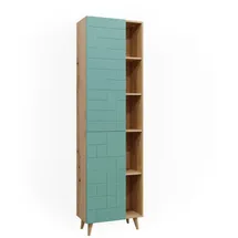 Vicco Badezimmerschrank, Rudi 56 x 193 cm, mit Türen, und offenen Fächern