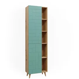 Vicco Badezimmerschrank, Rudi 56 x 193 cm, mit Türen, und offenen Fächern