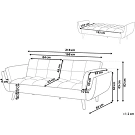 Beliani Schlafsofa 3-Sitzer Asby