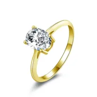 ROUGEMONT Verlobungsring Strahlender Moissanit Damen Ring Verlobung Geschenk 18K Gold, Echtschmuck goldfarben 7