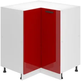 Belini Eckunterschrank Küche 90 x 82 x 90 cm Rot