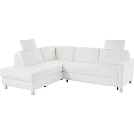 sit&more Ecksofa »Pablo L-Form« wahlweise mit Bettfunktion weiß