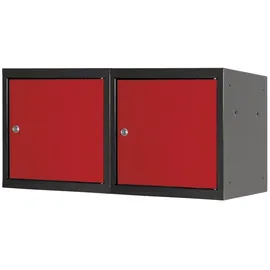 Proregal Mega Deal 2x Schließfachwürfel Blocky mit Zylinderschloss | 2 Schlüssel 40x40x40cm Anthrazit/Verkehrsrot