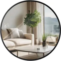 CLP Wandspiegel Elsie I Runder Spiegel in unterschiedlichen Größen I Rahmentiefe 3 cm, ideal für Wohnzimmer, Schlafzimmer oder Bad