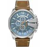 DIESEL Chronograph MEGA CHIEF DZ4458 Herrenuhr Leder hellblau UVP 239,00
