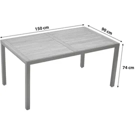Merxx Tilos Gartentisch 150 x 90 x 74 cm Braun/Grau
