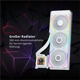 Lian Li HydroShift LCD 360TL CPU Wasserkühler, Weiss