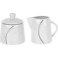VAN WELL Kaffeeergänzungsset Milchkännchen & Zuckerdose Phönix Porzellan weiß