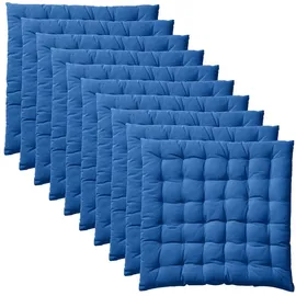 REDBEST Stuhlkissen 40 x 40 x 3 cm blau 10-tlg.