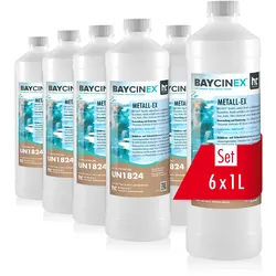 6x 1 L  Metall-Ex in handlicher Flasche