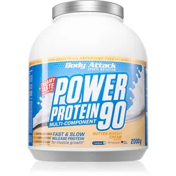 Body Attack Power-Protein Molkenprotein mit Vitaminen Geschmack Butter Biscuit 2000 g