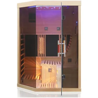 Dewello Dewello® Infrarotsauna Infrarotkabine OTTAWA 140x120cm 1-2 Person inkl. 6 Vollspektrumstrahler, 4 Karbonstrahler, 2 Personen