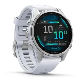 Garmin fenix 8 AMOLED 43 mm steinweiss / silber mit QuickFit Silikon-Armband 20 mm