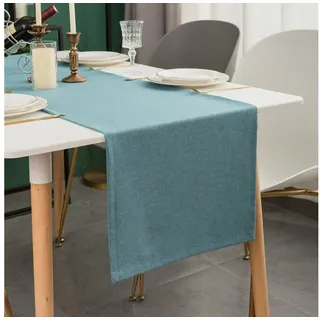 Simurq Tischläufer Modern Outdoor - Indoor Abwaschbar, (Table Runner Tischband, Pflegeleicht & fleckenabweisend Läufer) blau 40 cm x 160 cm