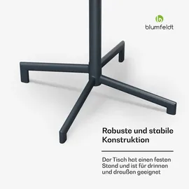 Blumfeldt UrbanEdge Bistrotisch | Stehtisch | 60 cm | klappbar | pulverbeschichtet | wetterfest Anthrazit