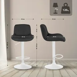 CLP Barhocker Solon Weiß schwarz/Stoff
