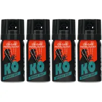 4X CS-Abwehrspray 40 ml Breitstrahl KO 007 CS Gas Paralisant KO Spray 007 Tränengasspray Personenabwehrspray BKA17r Eintragung (4 Stück)