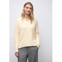 STREET ONE Kuscheliger V-Neck Pullover soft beige 36 -
