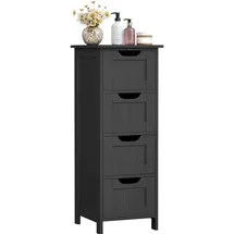 VASAGLE Badezimmerschrank mit 4 Schubladen 30 x 30 x 82 cm tintenschwarz