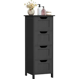 VASAGLE Badezimmerschrank mit 4 Schubladen 30 x 30 x 82 cm tintenschwarz