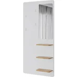 Vicco + Wandgarderobe Jochen, Weiss/Eiche, 70 x 150 cm mit Spiegel