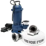 Wiltec Schmutzwasserpumpe 1500W 22800l/h inkl. 20m Schlauch