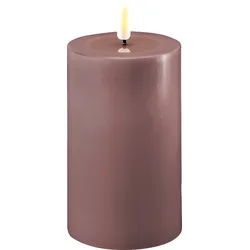 Deluxe Homeart LED Stumpenkerze Real Flame lila, Ø7,5 x H12,5cm, lila
