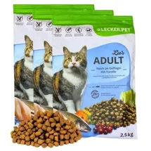 Lyra Pet 7,5 kg Lecker.Pet® Leo's Adult Geflügel & Forelle Katzenfutter Trockenfutter Vollnahrung
