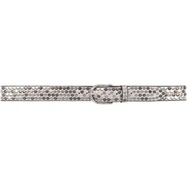 B.belt Nietengürtel Leder Weiß 85