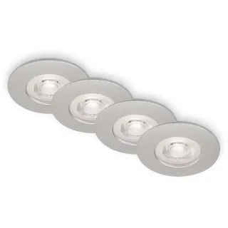 Brilo LED-Einbauleuchte Kulana Dimmbar, 4 Stk. Chrom matt 4,9 W