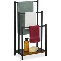 Relaxdays Handtuchständer, Ablage, 3 Stangen, HBT: 80 x 40