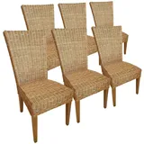 Amagohome Rattanstuhl Esszimmer Stühle Rattanstühle Wintergarten Korbstühle Cardine 6 Stück