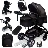 GagaDumi Florida Kinderwagen 3 in 1 Komplettset mit Autositz - Baby Stroller TÜV - Kombikinderwagen Komplettset Voll-Gummireifen - Wickeltasche