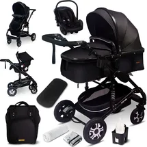 GagaDumi Florida Kinderwagen 3 in 1 Komplettset mit Autositz - Baby Stroller TÜV - Kombikinderwagen Komplettset Voll-Gummireifen - Wickeltasche