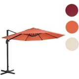 Mendler Gastronomie-Ampelschirm HWC-A96, Sonnenschirm, rund √ò 3m Polyester Alu/Stahl 23kg ~ terracotta ohne