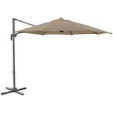 Svita Ampelschirm Garten Terrasse Outdoor 360° Schirm Aluminium drehbar kippbar Gartenschirm Gartenmöbel Taupe