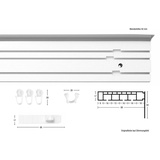 GARESA Gardinenschiene »Kunststoffschiene mit Blende«, 3 läufig-läufig, Wunschmaßlänge, Deckenmontage, verlängerbar, einfache Montage, schlicht, braun