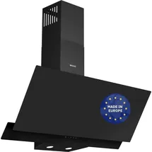 Wiggo Dunstabzugshaube 90cm kopffrei I Abluft Umluft Dunstabzug 626m3/h - Touch-Display 4 Stufen I Energieeffizienzklasse A Schräghaube ... - Schwarz