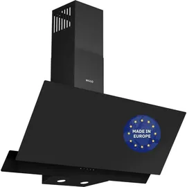 Wiggo Dunstabzugshaube 90cm kopffrei I Abluft Umluft Dunstabzug 626m3/h - Touch-Display 4 Stufen I Energieeffizienzklasse A Schräghaube ... - Schwarz