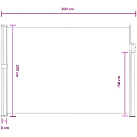 vidaXL Ausziehbare Seitenmarkise 120 x 600 cm Grau