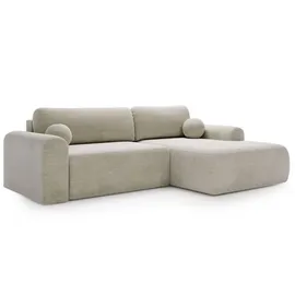 GRAINGOLD Eckcouch Polyester 3-Sitzer Weiß