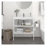 vidaXL Badezimmer Waschtischgestell Weiß 79x38x83 cm Eisen