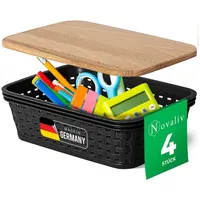 Novaliv - 4x Aufbewahrungsbox 4x Aufbewahrungsbox, 4x Holzdeckel