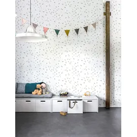 vtwonen Vliestapete Punkte/Confetti 52 cm x 10 m 1 St Weiß/Schwarz/Gold