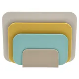 Rosti Choptima Schneidebrett Set mit Halter/Ständer, Küchenbrett, Brotschneidebrett & Servierbrett, 3er-Set, Hygienisch, Spülmaschinenfest, aus Kunststoff, Beach