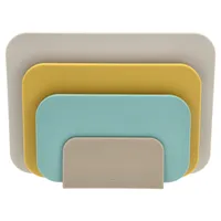 Rosti Choptima Schneidebrett Set mit Halter/Ständer, Küchenbrett, Brotschneidebrett & Servierbrett, 3er-Set, Hygienisch, Spülmaschinenfest, aus Kunststoff, Beach